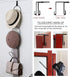 Hat Rack Caps Rack Holder,10 Rings Hat Organizer Cap Holder Organizer (Door Hooks and Sticky Hooks Include),Door/Wall/Clothes Rod Hanger Storage Hat Organizer for Baseball, Caps, Towel (round, black)
