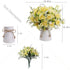 LESING Artificial Flowers with Vase Fake Silk Flowers in Vase Gardenia Flowers Decoration for Home Table Office Party (Champagne)