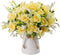 LESING Artificial Flowers with Vase Fake Silk Flowers in Vase Gardenia Flowers Decoration for Home Table Office Party (Champagne)