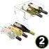 mDesign Modern Plastic Stackable Vertical Standing Wine Bottle Holder Stand - Storage Organizer for Kitchen Countertops, Pantry, Fridge - Each Rack Holds 3 Bottles, 2 Pack - Clear