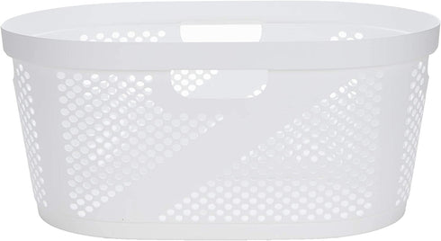 Mind Reader Laundry, White 40 Liter Clothes Basket