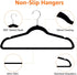 Amazon Basics Slim, Velvet, Non-Slip Suit Clothes Hangers, Black/Silver - Pack of 30