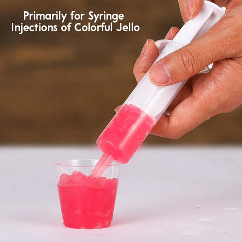 50 PACK Jello Shot Syringes?Medium 1.5 oz Containers with Lids?Perfect For Plastic Shot Glasses Or Jello Shot Cups?Great For Halloween Thanksgiving Christmas Party