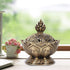 Fdit Incense Holder Burner Zinc Alloy Lotus Incense Smoke Cone Aroma Burner Holder Wooden Charcoal Cone Burner 2 Colors (1#)