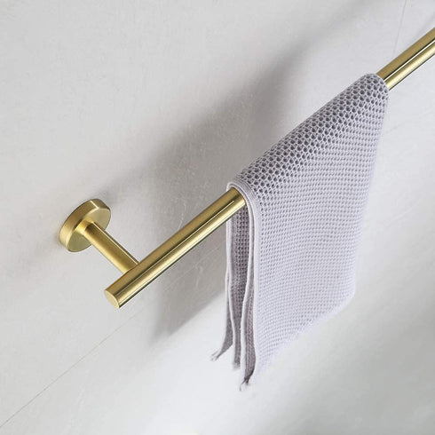 JQK Bath Towel Bar Brushed Gold, 18 Inch Stainless Steel Towel Rack Bathroom, Towel Holder Wall Mount, Total Length 20.47 Inch TB110L18-BG