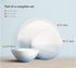 Luna 4PC 6.75" 32oz Calm Blue Porcelain Bowls | Microwave safe bowls l Cereal bowls | Pasta bowl | Large soup bowl | ceramic bowl | Kitchen bowls | Salad Bowls | Noodle bowls| Big bowl | Serving bowls