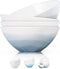 Luna 4PC 6.75" 32oz Calm Blue Porcelain Bowls | Microwave safe bowls l Cereal bowls | Pasta bowl | Large soup bowl | ceramic bowl | Kitchen bowls | Salad Bowls | Noodle bowls| Big bowl | Serving bowls
