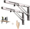 Folding Shelf Brackets 12 Inch, Heavy Duty Stainless Steel Collapsible L Angle Wall Mounted Brackets, DIY Shelves for Table Work Bench Max Load 250lb, Pack of 2 with Install Screws