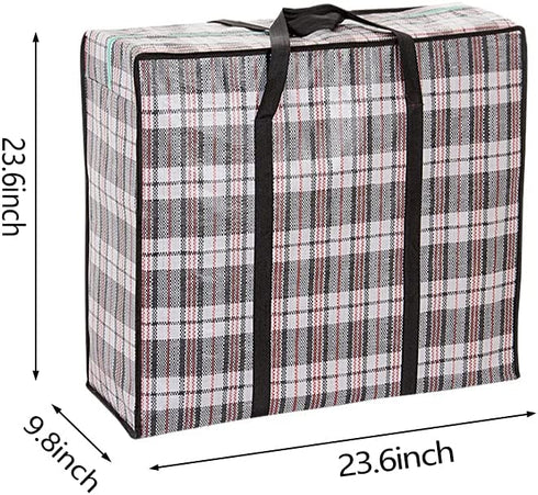 Heavy Duty Large Moving Bags, 90L Big Organizer Storage Bags With Durable Zipper, Water Resistant Totes, Carrying Bag, Camping Bag for Clothes, Bedding, Comforter, Pillow, Moving(Set of 4)