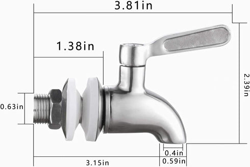 Stainless Steel Spigot For Drink Dispenser, Replacement Metal Spigot For Beverage Dispenser, Water Dispenser Faucet, Food Grade Metal Spout