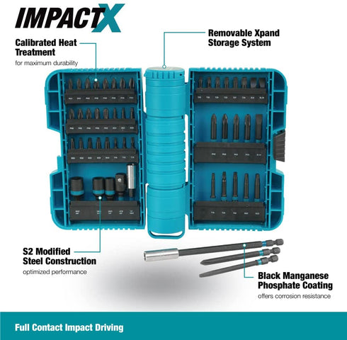 Makita A-98348 50 Piece Impactx Driver Bit Set