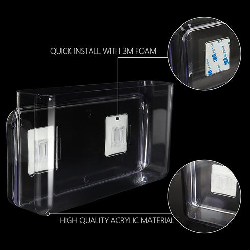 5Pack Acrylic Wall Mount File Holder, 2 Sizes Clear Single Pocket Wall File Organizer, Plastic Hanging Pockets, Magazine File Folder Holders for Office, Home, Bedroom and Bathroom