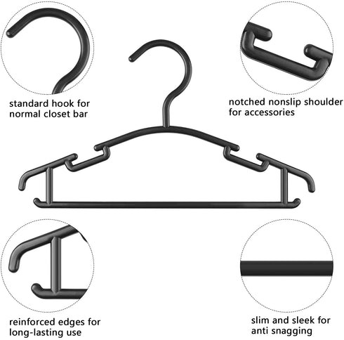Black Baby Hangers for Closet Plastic Kids Hangers Black Baby Clothes Hangers Children Hangers Toddler Hangers Nursery Hangers (Black, 80pack)