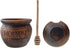 Honey Jar with a Dipper 16oz. Ceramic Honey Pot Made Out of Solid Clay Piece. Honey Container, and a Great Rustic Bowl for Gift (Brown) - Ceramic Beehive Honey Pot with Dipper.