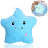 KAHEAUM Creative Twinkle Star Glowing LED Night Light Up Plush Pillows Stuffed Toys Birthday Gifts for Toddlers Kid Children Friends,Couch Bed Throw Pillows Decorative Light Blue Throw Pillow Covers
