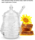 Yosoo Transparent Beehive-Shaped Honey Jar with Dripper Stick for Storing and Dispensing Honey 245ml