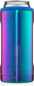 BrüMate Hopsulator Slim Can Cooler Insulated for 12oz Slim Cans | Skinny Can Coozie Insulated Stainless Steel Drink Holder for Hard Seltzer, Beer, Soda, and Energy Drinks (Rainbow Titanium)