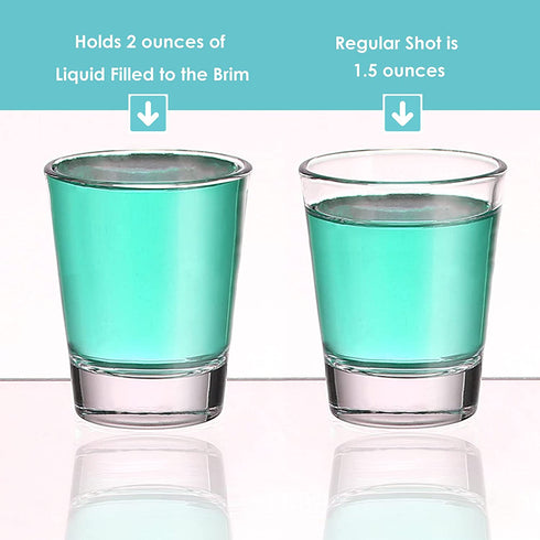 Shot Glass Set, 100% Clean 100% Wipe Glass Shot Glasses, 1.5 oz, Set of 6, Clear Shot Glasses