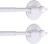 H.VERSAILTEX 2 Pack Magnetic Curtain Rods Multi-Use Adjustable Petite Cafe Sidelight Magnetic Rods Tool Free for Iron and Steel Place (16"-28", White)