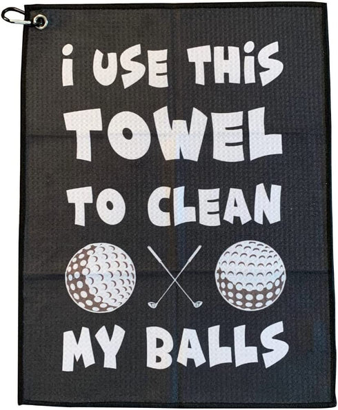 SHANKITGOLF Funny Golf Towel, Printed Golf Towels for Golf Bags with Clip,Golf Gift for Men Husband Boyfriend Dad, Birthday Gifts for Golf Fan, Funny Golf Lover Gift Clean My Golf Balls
