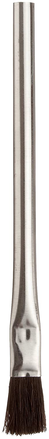 Magnolia Brush 2-A Tin Handle Acid Brush, Stiff Horsehair Bristles, 3/4" Trim, 1/2" Diameter x 6" Length, Black (Case of 12)