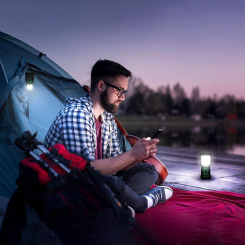 Lepro LED Camping Lantern, Mini Camping Lantern, 350LM, 4 Light Modes, 3 AA Battery Powered Lantern Flashlight for Home, Garden, Hiking, Camping, Emergencies, 2 Packs