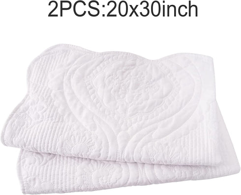 BOSOWOS Queen Pillowcases Set of 2, White Ruffles Embroidered Pillow Cases 20 x 30 Inch, Soft Breathable Microfiber Decorative Pillow Shams 2 Pack with Envelope Closure Fit Home Bed Sheet Sleeping