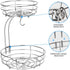 Bextsrack 2-Tier Fruit Basket Bowl with Banana Hanger for Kitchen Countertop, Dining Table, Silver