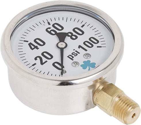 Zenport LPG100 Zen-Tek Glycerin Liquid Filled Pressure Gauge, 100 PSI