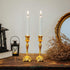 Sziqiqi Gold Candlestick Holders Set of 2 Taper Candle Holders Deluxe Ornate Candle Holders for Shabbat Taper Candles, Candle Centerpiece, Wedding Candles, Christmas Candle 7.4inch