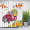 Watercolor Red Car Shower Curtains Farm Truck Pumpkin Maple Leaf Autumn Scenery Pattern Print Bathroom Decor Polyester Fabric Home Bath Cloth Hanging Curtain Set 70 x 70 Inch with Hooks