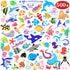 Kids Stickers 500+ 10 Different Sheets, 3D Puffy Sticker for Kids, Bulk Scrapbooking, Ocean Animal Stickers for Boys Girls Teachers Birthday Gift, Party Supplies, Reward