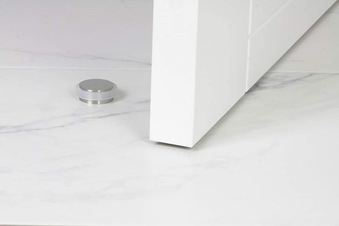 EVI | Mini Adhesive Doorstop | 1.1.2'''' X 0.47'' | Natural Silicone White Rubber | Stainless Steel | Simple Fixation | 100% Functional | Mod I-140x12