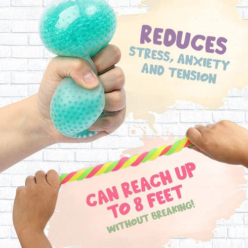 ZaxiDeel Sensory Toys for Autistic Children and Adults, 23 Pack Fidget Toys - Pop Tubes, Bean Bags, Giant Stress Ball, Squeeze Ball, Spiky Sensory Balls and Stretchy Strings Set