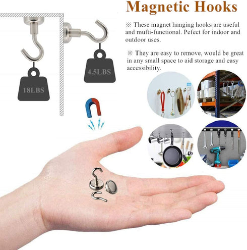 Refrigerator Magnets Kits - Aovon Magnetic Push Pins/ Magnetic Clips/ Magnetic Hooks with Rust-Resistant Nickel Coating for School, Home, Office and Travel Use
