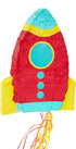 Blue Panda Rocket Ship Pinata for Space Birthday Party Supplies (16.5 x 12.5 x 3 In)