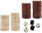 ASNEY Wooden Backgammon Pieces, Solid Wood Checker Pieces Set Board Game Table Chips and 5 Dices, Includes Storage Bag (1.34")