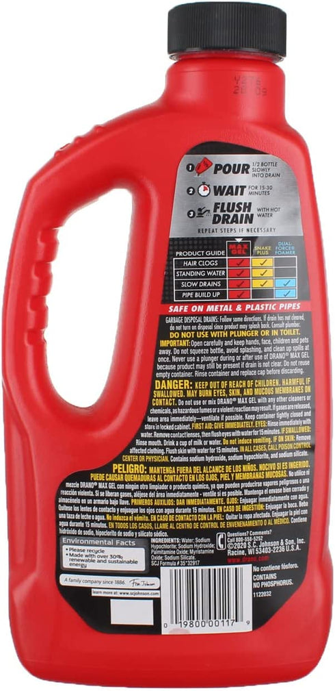 Drano Max Gel Clog Remover 32 oz ( Pack of 2)