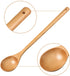Wood Mixing Spoon Long Handle Wooden Spoons Wood Soup Spoons for Kitchen Stirring and Cooking, 13 Inches Long (8)