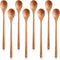 Wood Mixing Spoon Long Handle Wooden Spoons Wood Soup Spoons for Kitchen Stirring and Cooking, 13 Inches Long (8)