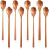 Wood Mixing Spoon Long Handle Wooden Spoons Wood Soup Spoons for Kitchen Stirring and Cooking, 13 Inches Long (8)