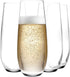 Godinger Champagne Glasses, European Made Champagne Glass, Stemless Champagne Flutes - Set of 4