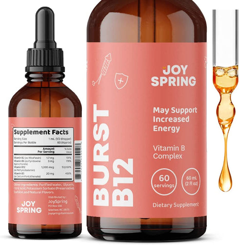 Burst Liquid B12 for Kids Complex Supplement - Herbal Liquid Vitamin B12 Drops - Fill In Dietary Gaps - Balanced B Complex for Kids Formula with B2, B6, B12, and B5 - Help Boost Immune Function