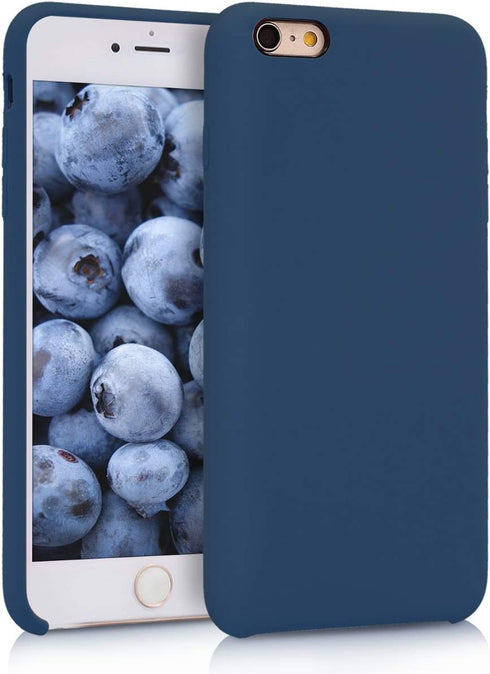 kwmobile TPU Silicone Case Compatible with Apple iPhone 6 Plus / 6S Plus - Case Slim Phone Cover with Soft Finish - Navy Blue