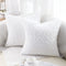 Bright White Fur Throw Pillow Covers 3D Rose Pattern Set of 2 20x20 Inch Fluffy Decorative Pillow Covers for Couch Bed Sofa
