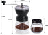 JARNAR Manual Coffee Bean Grinder Ceramic Burr Stainless Steel Handle with 2 Translucent Bottom Glass Jars Hand Coffee Mill for Home Office and Travelling