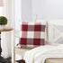 Set of 2 Red and White Buffalo Check Valentine Pillow Covers with Pom Pom Embellished 18 x 18 inches for Valentines Day Decoration
