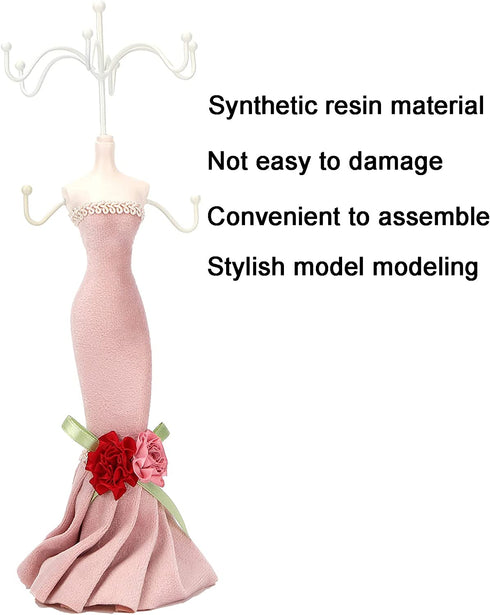 ZJchao Jewelry Display Stand, Dress Fashionable Human Model Bracket Metal Earrings Rack Jewelry Storage Stand Organizer Tower Holder Decor for Women