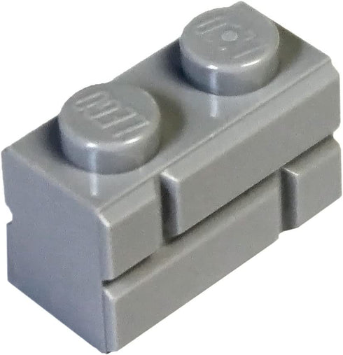 LEGO Parts and Pieces: Light Gray (Medium Stone Grey) 1x2 Masonry Profile Brick x100