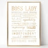 Boss Lady Office Decor 12"—8.6"- Boss Lady Gift for Boss Women with Gift Box, Valentines Day Gift for Her Office Inspirational Desk Decor Wall Art Framed Desk Sign Girl Boss Gifts for Women Supervisor